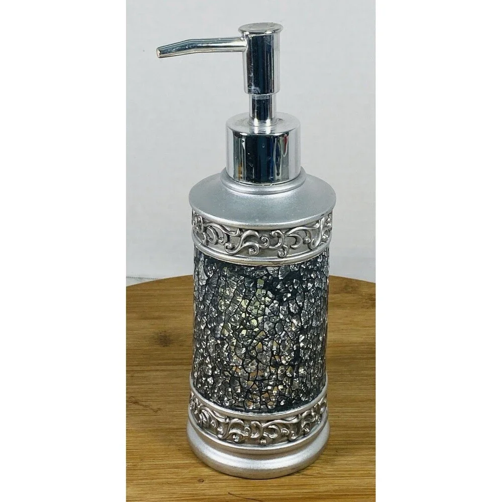 BEBE Silver Mosaic Soap Dispenser 8”